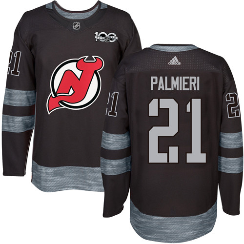 Adidas Devils #21 Kyle Palmieri Black 1917-100th Anniversary Stitched NHL Jersey - Click Image to Close